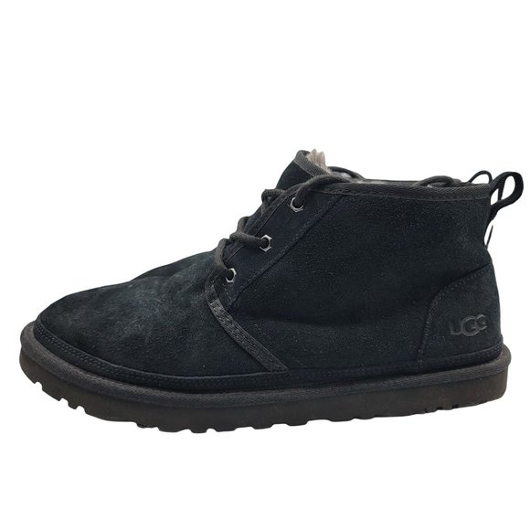 Ugg Neumel Chukka Ankle Boots Mens 12 Black Lace Up Sheep Shearling Lined - 3236 main image 7